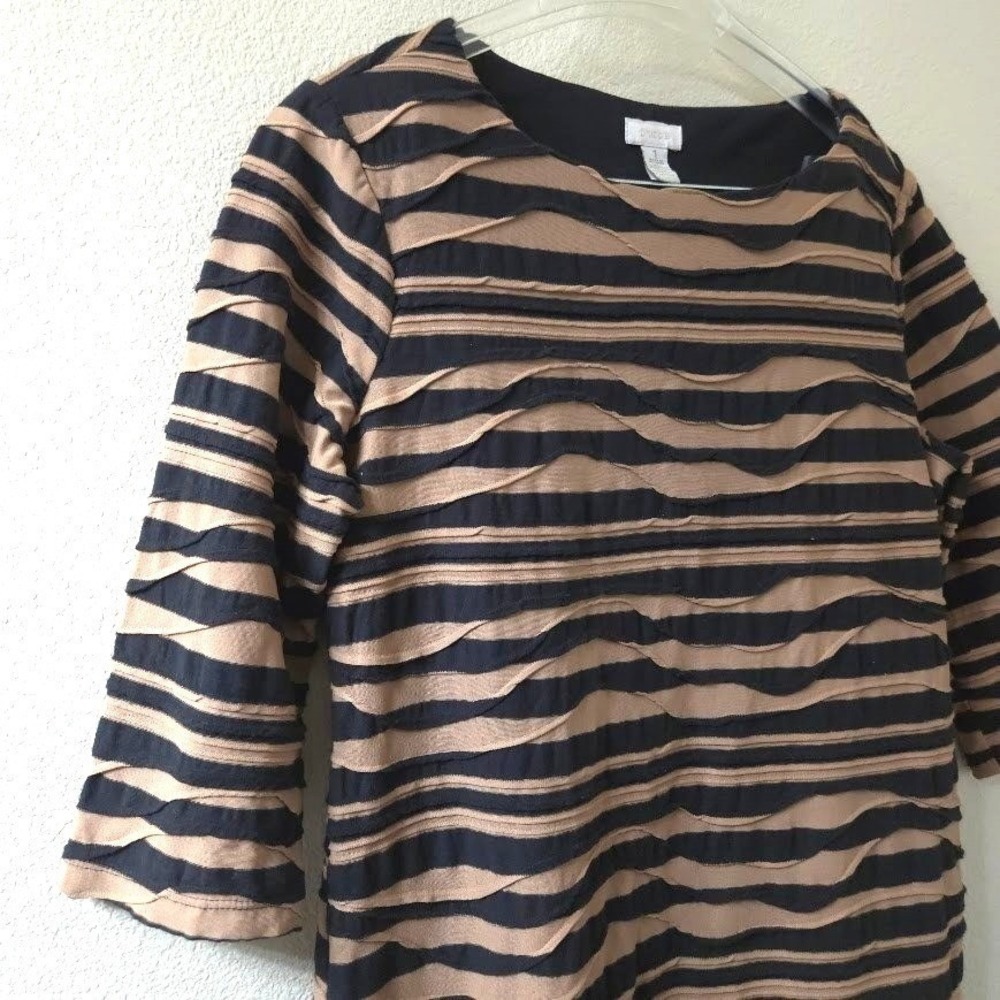 Chico's Striped Knit Shift Dress – Size 1 (Equivalent to M/L) - Picture 3 of 7